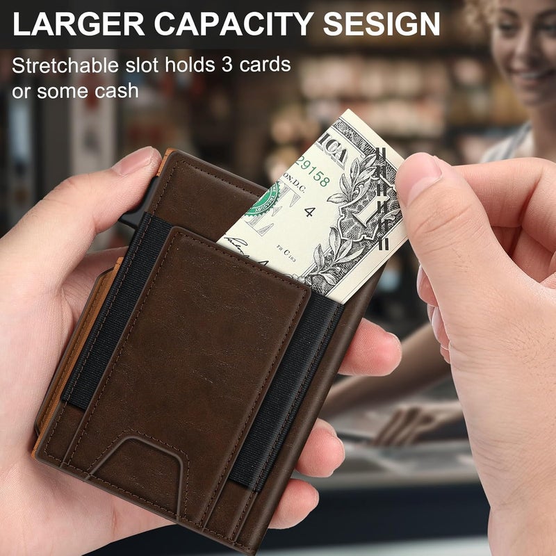SEMORID Wallet for Men Wallet with Slim Pop Up Card Holder 9-13 Cards, Bifold Minimalist Smart Wallet RFID Blocking Credit Card Holder with ID Window & Stretchable Cash Slot Compact Metal Aluminum Card Case - Image 4